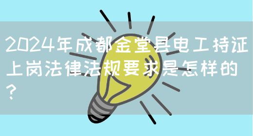 2024年成都金堂县电工持证上岗法律法规要求是怎样的？