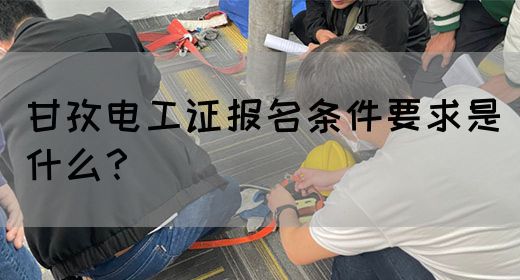 甘孜电工证报名条件要求是什么？